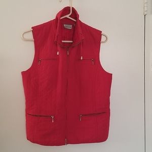 Red quilted Chico's vest